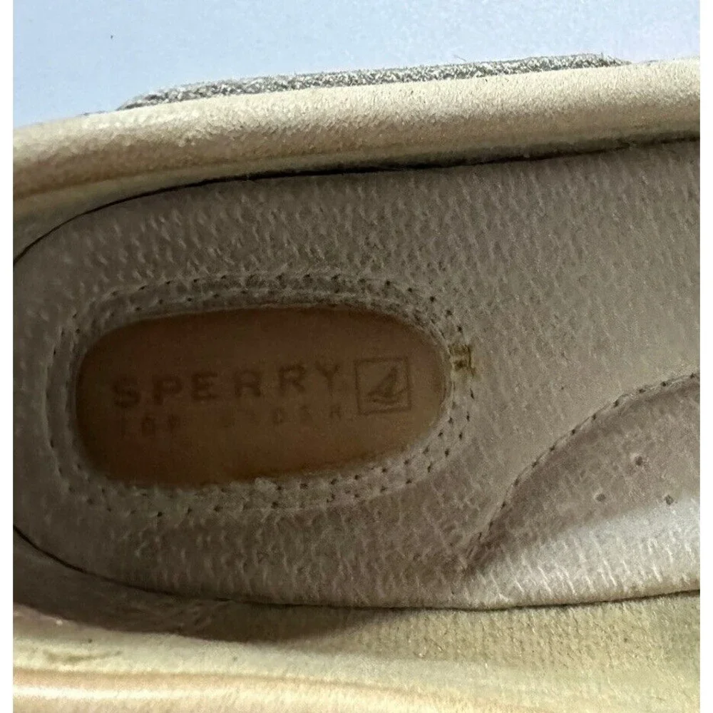 Sperry Top Siders Womens 8.5M Boat Shoes Beige Leopard Cheetah Print Flat Loafer